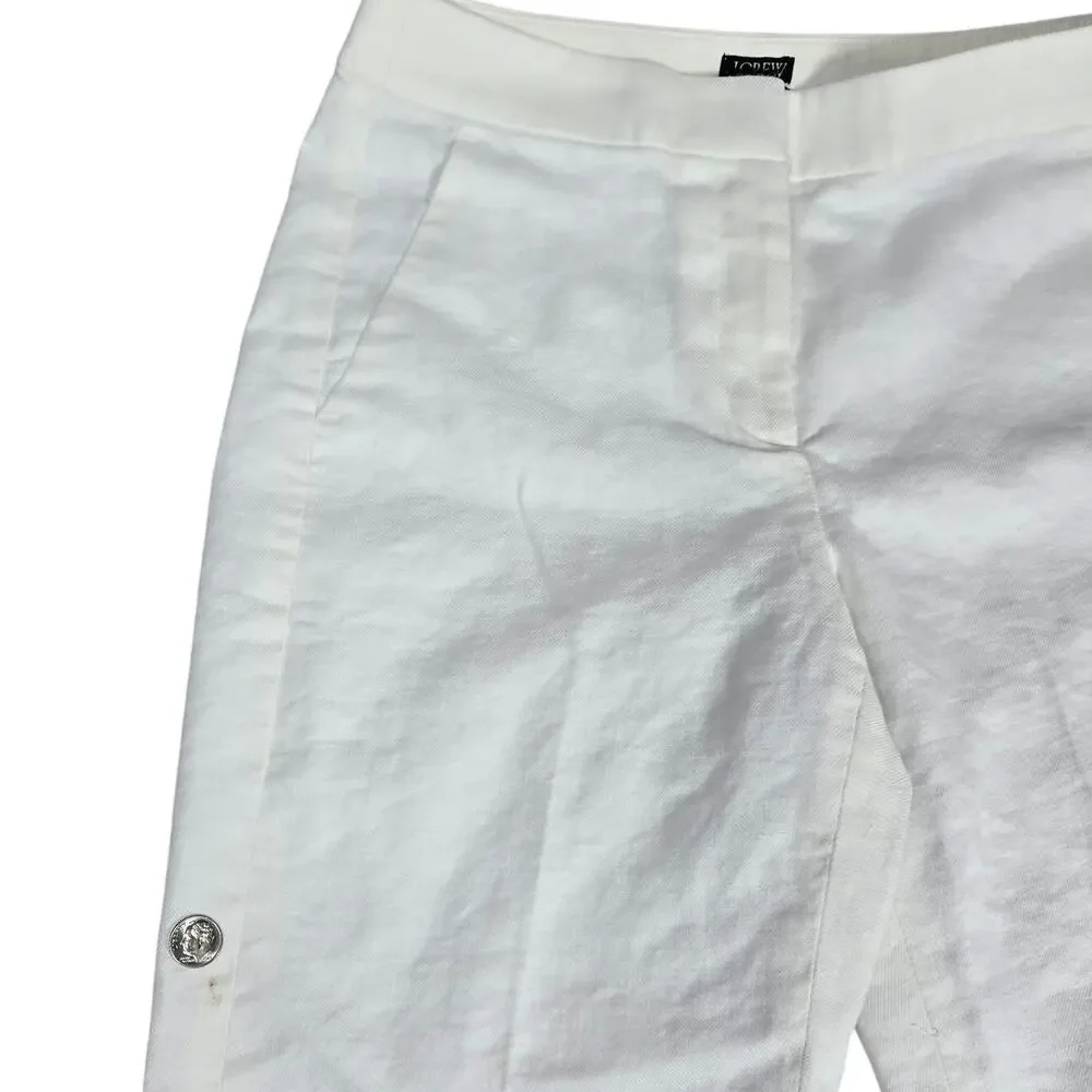 J.‎ Crew Kate straight-leg pant in stretch linen blend White 2 BF407